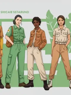 Diverse models in stylish sustainable fashion from leading US brands for 2026, showcasing eco-conscious designs.