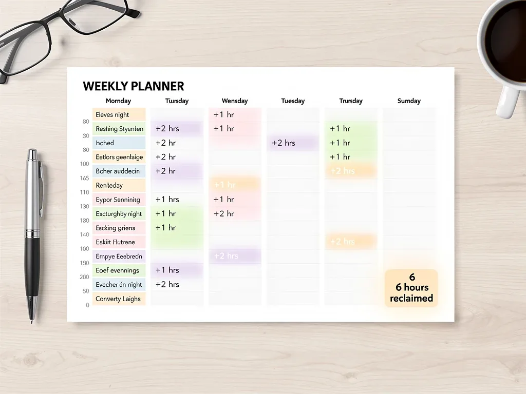 Weekly planner showing reclaimed time slots