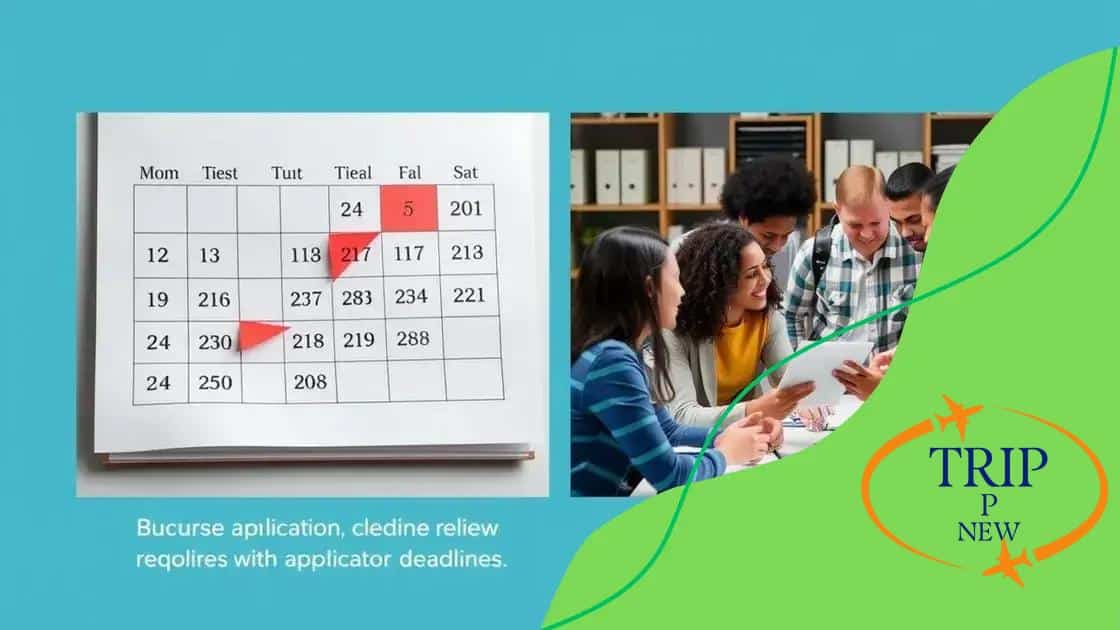 Key dates and deadlines for applications