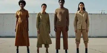 Models showcasing chic sustainable fashion from leading US brands