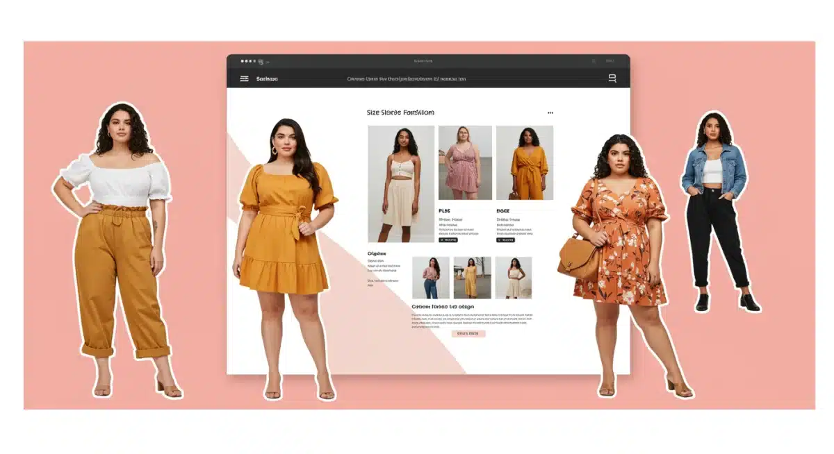 Online store showcasing diverse models wearing size-inclusive fashion.