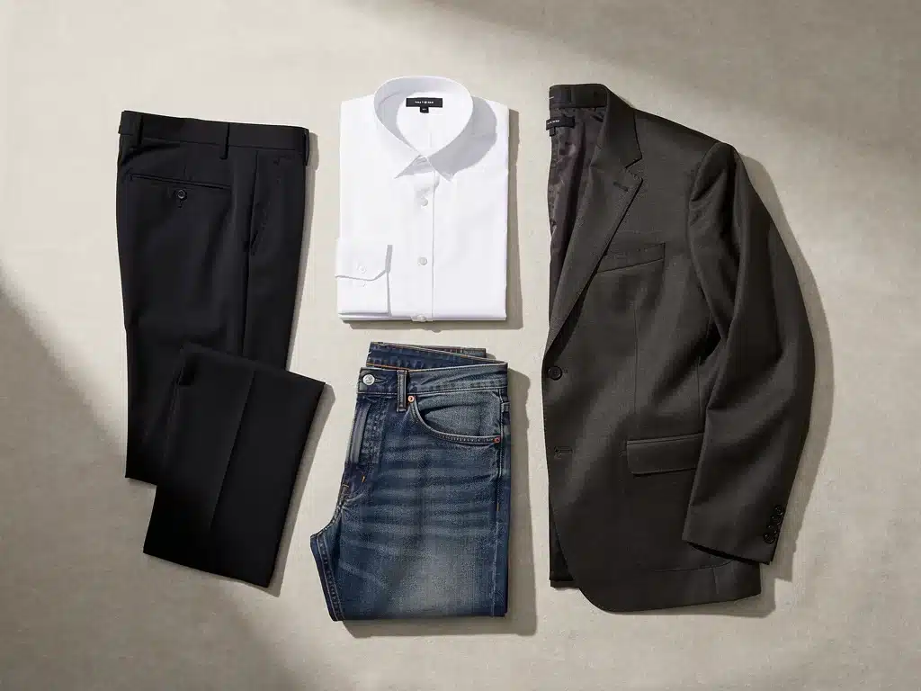 Essential core pieces for a minimalist capsule wardrobe, emphasizing quality and versatility.