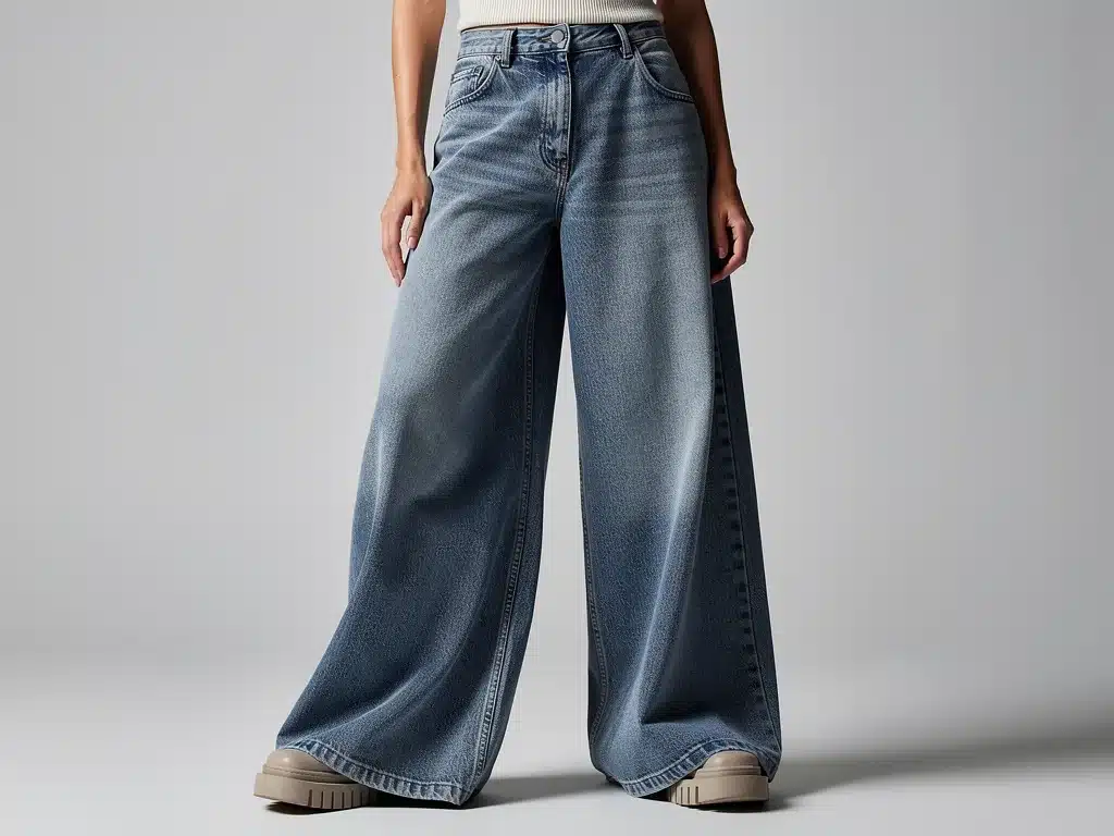Styling wide-leg denim jeans with modern accessories