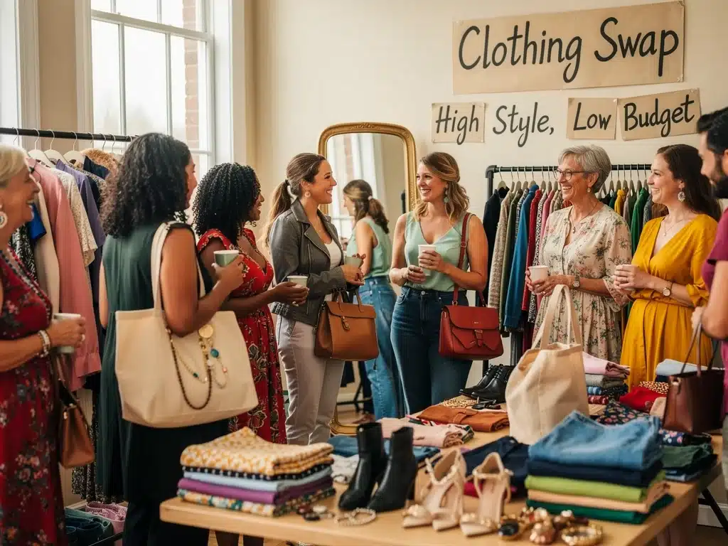Community clothing swap event for sustainable fashion