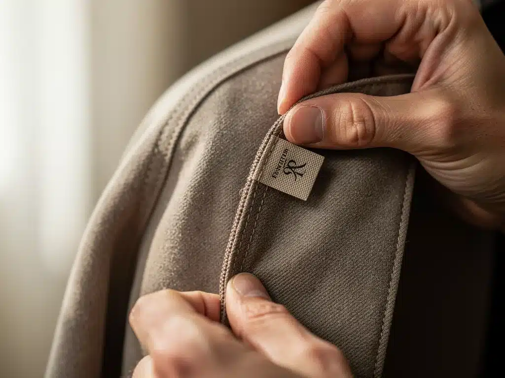 Hands inspecting fabric quality for lasting fashion pieces
