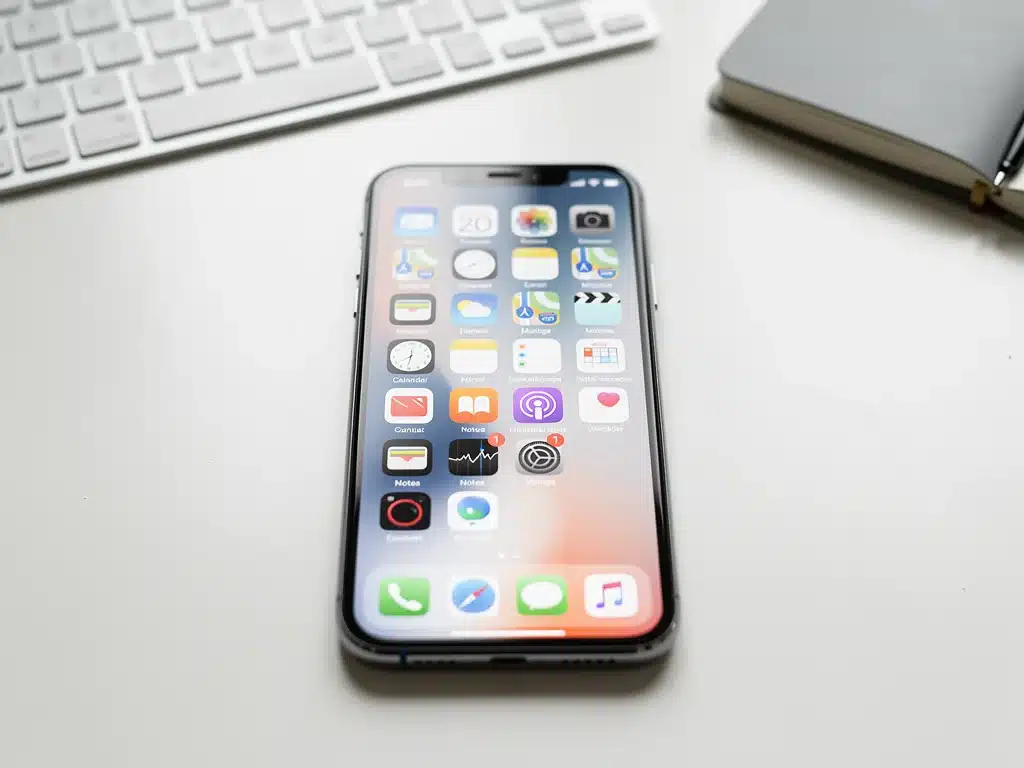 Organized smartphone screen with essential apps, clean interface