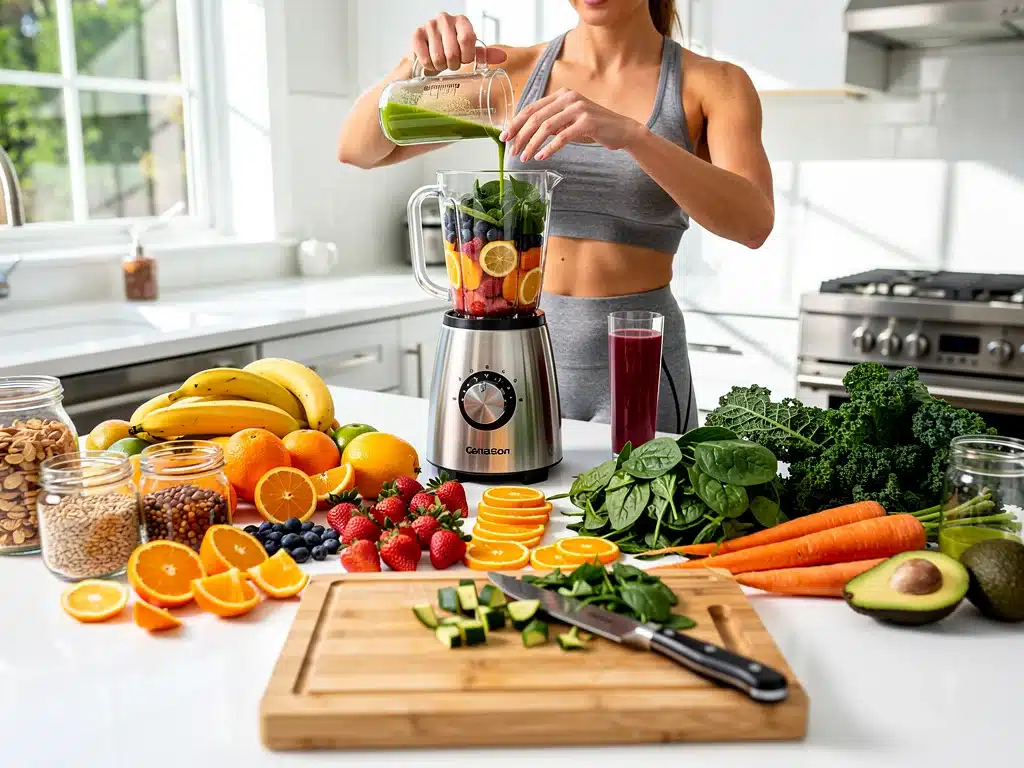Healthy smoothie preparation for natural energy