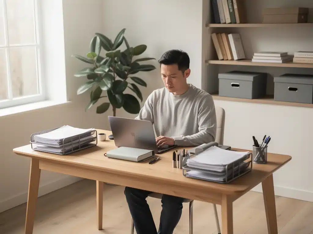 Organized home office for focused, time-efficient work.